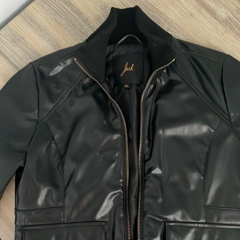 Leather bomber jacket